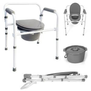 Przenośna toaleta dla chorych  krzesło WC Timago Białe