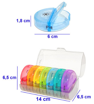 Dozownik leków dla seniorów pudełko na lekarstwa 7 dni wymiary