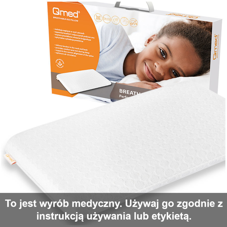 Profilowana poduszka ortopedyczna dla dziecka do leżakowania w przedszkolu z ergonomicznym zagłębieniem na głowę