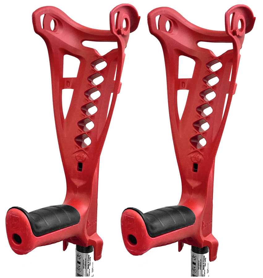 Kule łokciowe ortopedyczne dla seniora czerwone