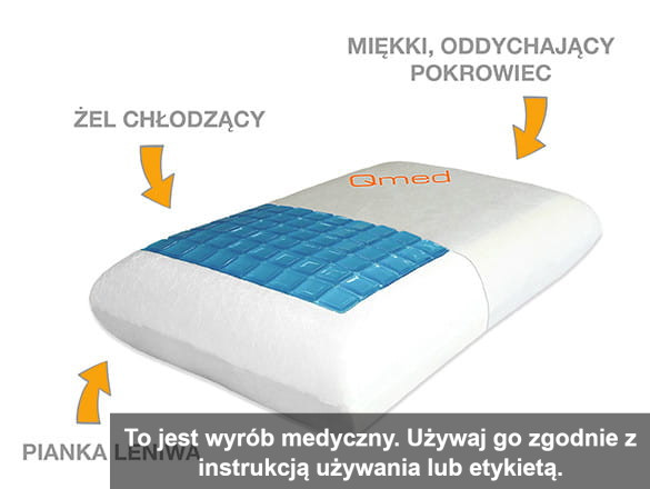 Zbliżenie na warstwę żelu i pianki visco w poduszce rehabilitacyjnej Qmed