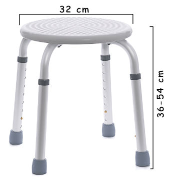 Taboret do prysznica dla seniora okrągły z regulacją